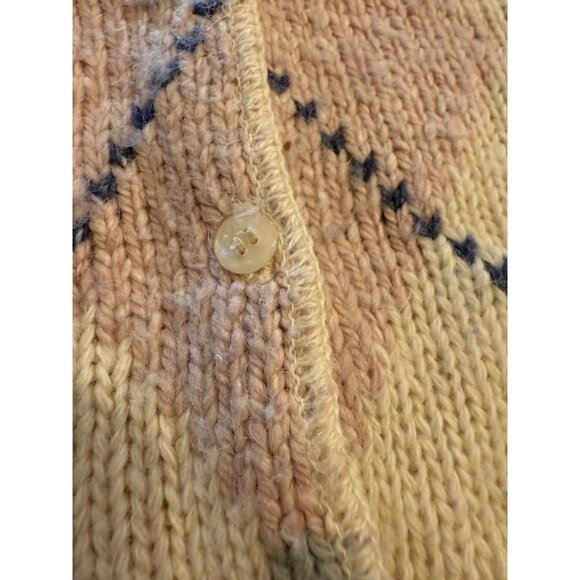 VTG 90 Limited Womens Argyle Sweater Vest S Ivory Pastel Lambswool blend preppy - Picture 7 of 10